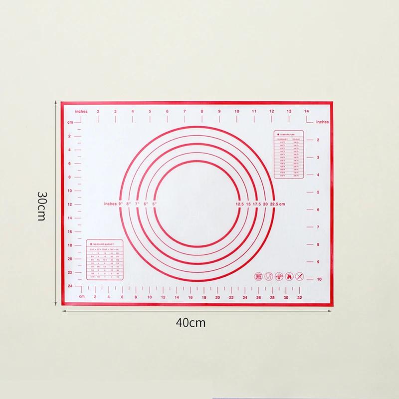 Non-Stick Silicone Pad Baking Sheet Cupcake Dessert Mat Baking Mat with Scale Pastry Boards Cookie Decorating Tools - 45x60cm
