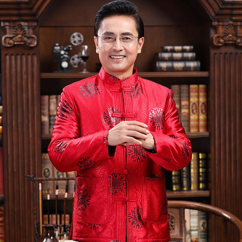 Men and Women Couples Spring and Autumn Comfortable Dresses, Chinese Style Retro Middle-aged and Elderly Long-sleeved Shirts