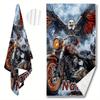 Toalha de Praia Personalizada Águia Motoqueiro Nome Personalizado Biker Microfibra Toalhas de Banho Macias Secagem Rápida Piscina Cadeira Longa Presente