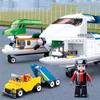 0930 Aviation World Civil Aviation Airport Aircraft Assembly Model Boy Small Particle Assembly Building Blocks No Box