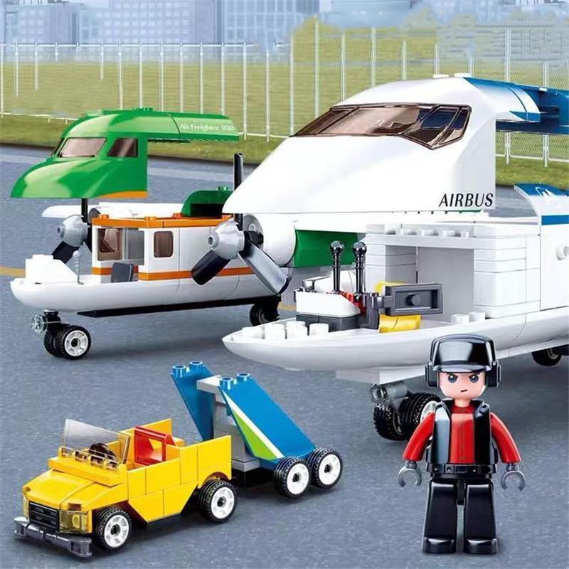 0930 Aviation World Civil Aviation Airport Aircraft Assembly Model Boy Small Particle Assembly Building Blocks No Box