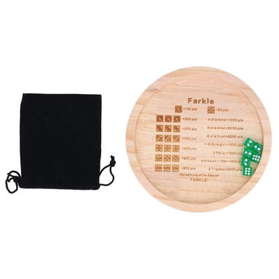 Farkle Würfelablage Verbessern Sie mathematische Fähigkeiten Holz Klassische Würfelspielablage für Familienspiel Runde 18cm