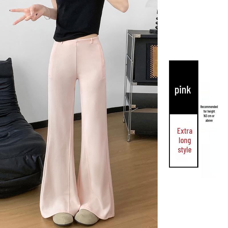 

Women s Retro Micro-flare Sports Pants - Spring/Autumn Casual Loose Wide-leg, Slim Fit Floor-length Extra Large