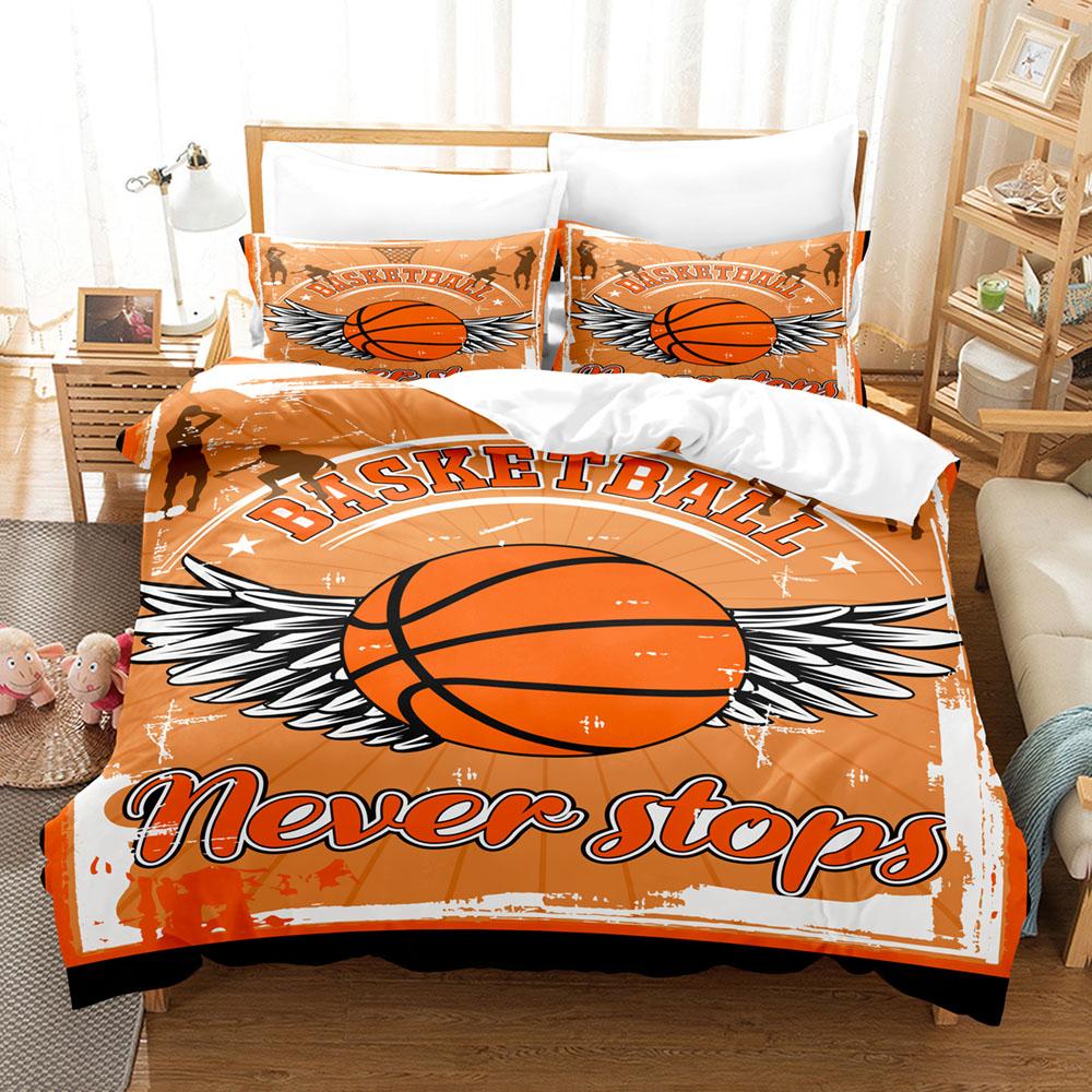 3D Printed Basketball Football Duvet Cover Set Soft Comfortable No Core Home Textile Decor for Boys Gift
