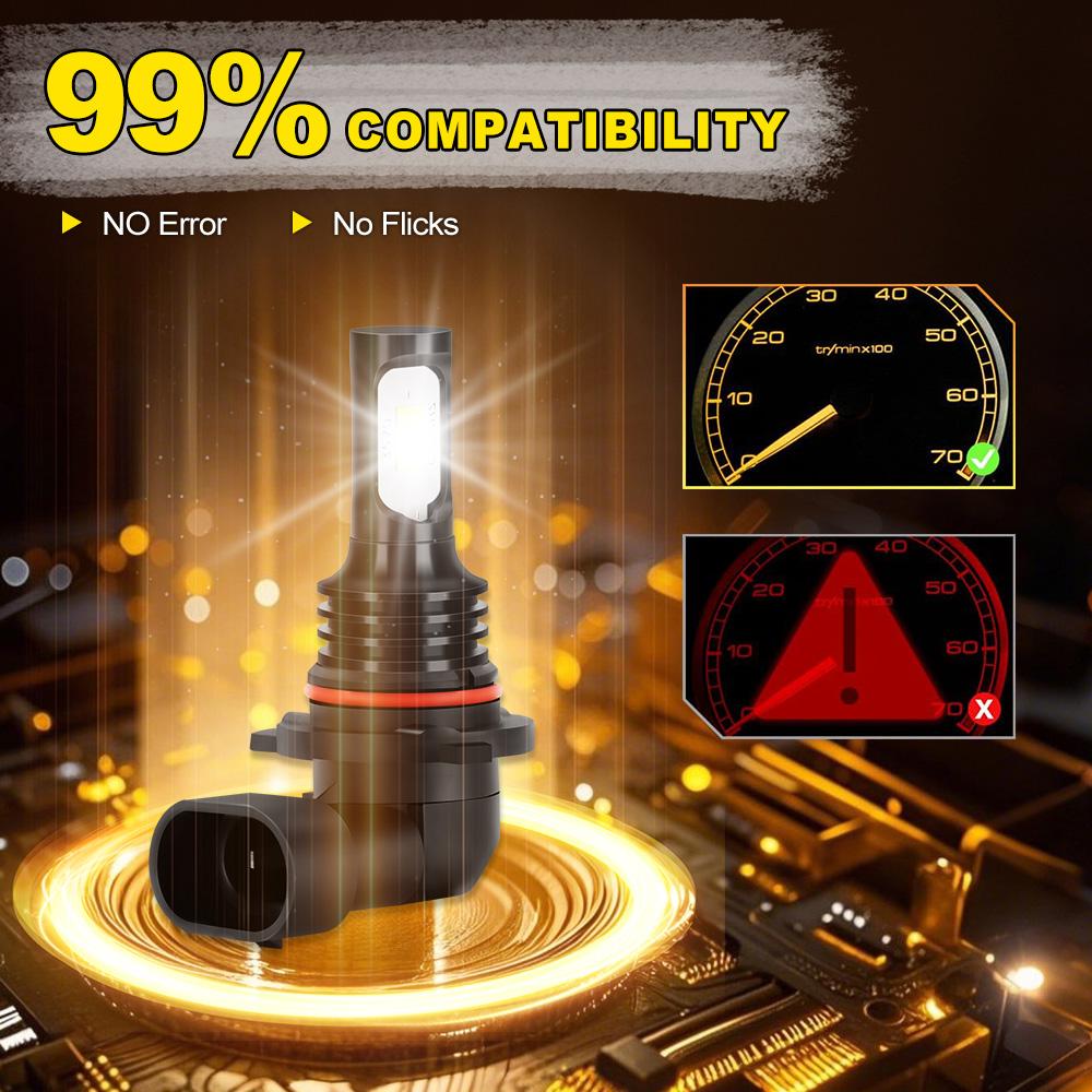 2x 9006 LED Fog Light 6000K Super White 10000LM High Power 120W 3570 CSP Chips LED Fog Lamps
