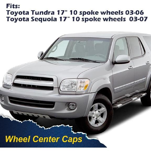 G-PLUS Kołpaki na środek koła Kompatybilne z 03-07 Toyota Tundra Sequoia Zamienny kołpak na piastę Zestaw 4 szt., Srebrny