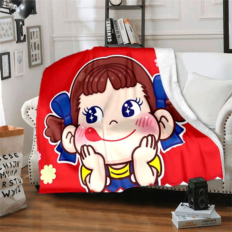 1pc Blanket Peko Chan Print Design, Lightweight Blanket for Sofa, Bed- Soft &Warm, Gift for All Seasons like Christmas, Halloween