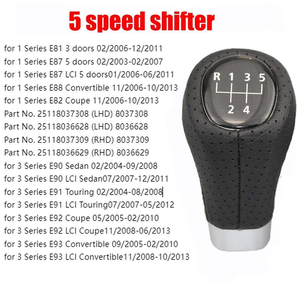 5/6 Speed Car Gear Shift Knob Head For BMW 1/3 Series E81 E87 E88 E82 E90 Sedan E91 E92 E93 Manual Shift Handball
