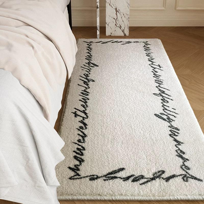 VIKAMA Modern Minimalist Faux Cashmere Carpet Soft and Comfortable Bedside Rug Sofa Coffee Table Mat Home Decor