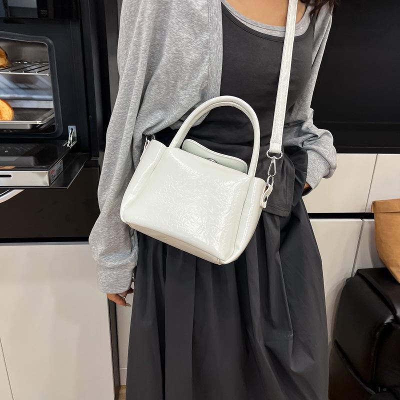 Vegetable basket bag New simple and fashionable portable shoulder bag Solid color casual messenger bag Small square bag