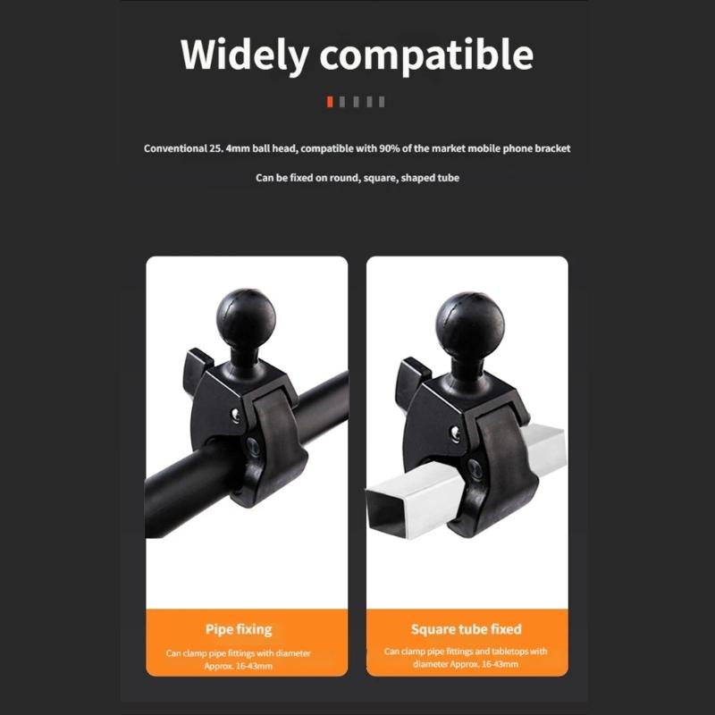 Aluminum Motorcycle Handlebar Camera Mount With 360 Degree Rotation Easy Installation For Action Camera Accessories