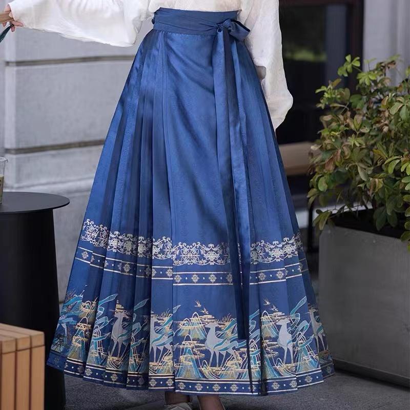 Chinese Ming Dynasty Style Hanfu Daily horse-face  Skirt Hanfu Suit