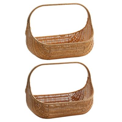 Yaratıcı Taklit Rattan Meyve El Sepeti Hediye Sepeti Çiçek Sepeti Piknik Sepeti