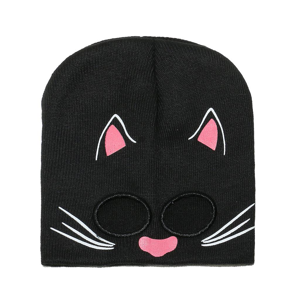 Autumn and Winter Personality Funny Wool Hat Male Riding Skull Alien Cat Knitted Hat Halloween