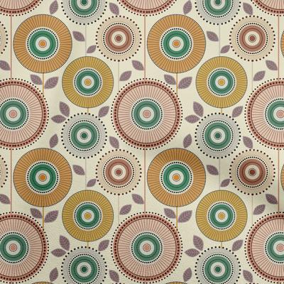 Cotton Flex Dark Mustard Fabric Dotted Floral Quilting Supplies Print Sewing Fabric By The Yard 40 Inch