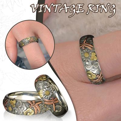 Vintage Flower Wedding Anniversary Ring Couple RingGift Jewelry Women