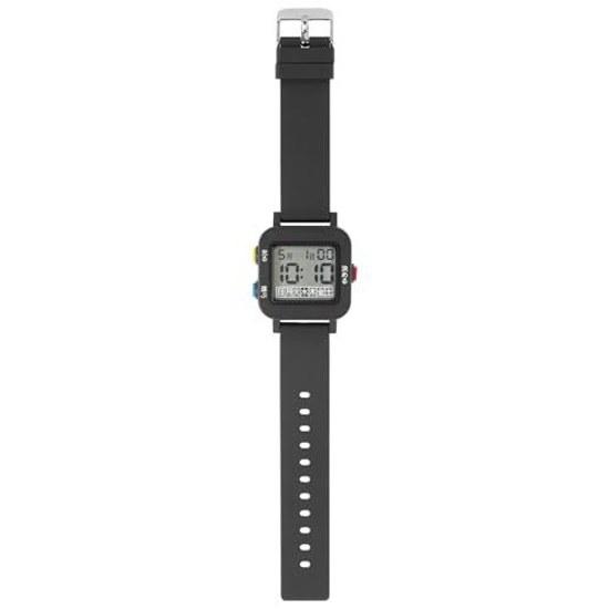 J-AXIS Wristwatch Gentle Digital Watch Easy-to-read Simple 5 ATM Water Resistant EL Backlight Calendar Function CN2A0001-BK Unisex Black