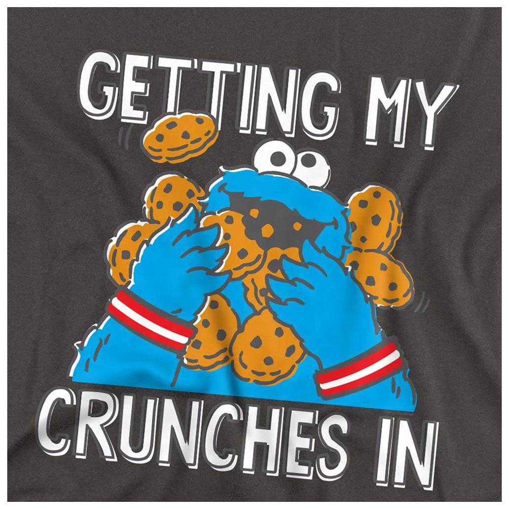 Sesame Street Unisex Adult My Crunches Cookie Monster Long-Sleeved T-Shirt