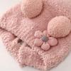 Cute Cherry Flower Baby Hat Winter Thick Velvet Baby Boys Girls Cap Beanies Ear Protection Infant Toddler Pullover Hats