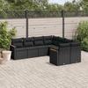 VidaXL Garden Lounge Set with Cushions 8 Pcs, Patio Sofas, Patio Furniture Set, Outdoor Furniture, Black 3258954