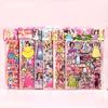 Large Double-Layer 3D Princess Dress-Up Stickers for Girls - Cartoon Clothing Bubble Toys