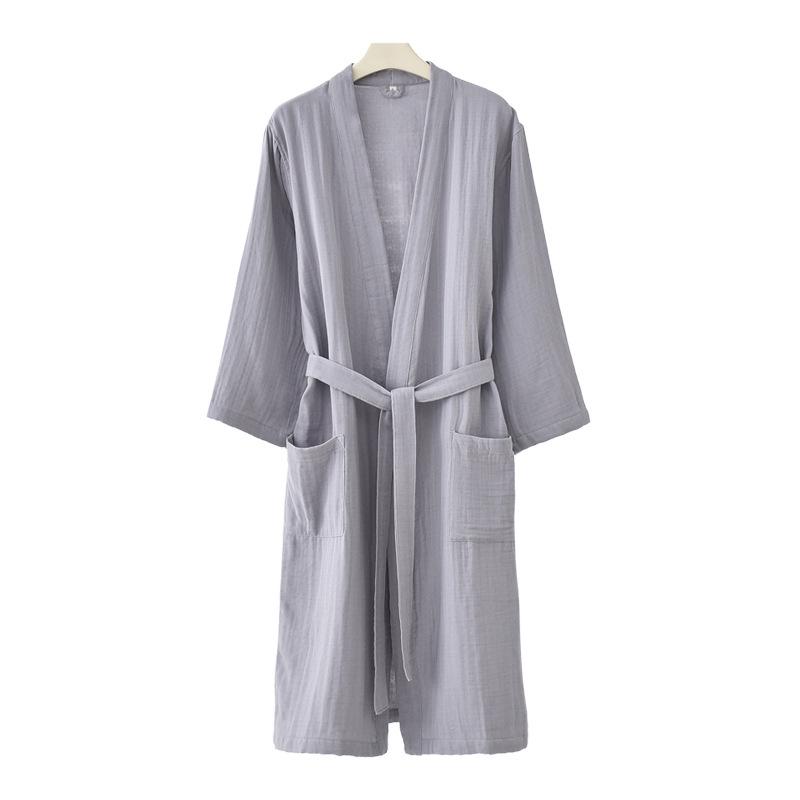 Accappatoio Yukata in Garza di Cotone a 3 Strati, Motivo delle Quattro Stagioni Giapponesi: Indumenti Morbidi e Assorbenti per Casa e Salone
