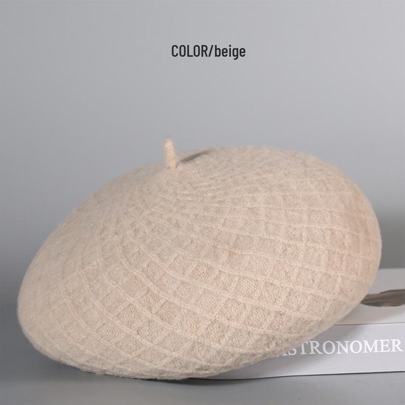 

Женский элегантный японский берет: Универсальная восьмиугольная шляпа художника для весенней, осенней и зимней моды One Size (55-59cm) бежевый