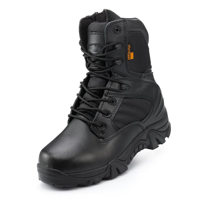 Men Military Boots Winter Leather Black Special Force Desert Ankle Combat Boots Safety Work Shoes Boots