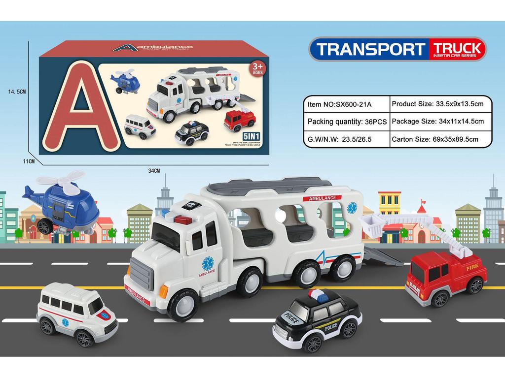 Cross-border Engineering Vehicle: Musical Inertial Fire Truck Toy for Kids