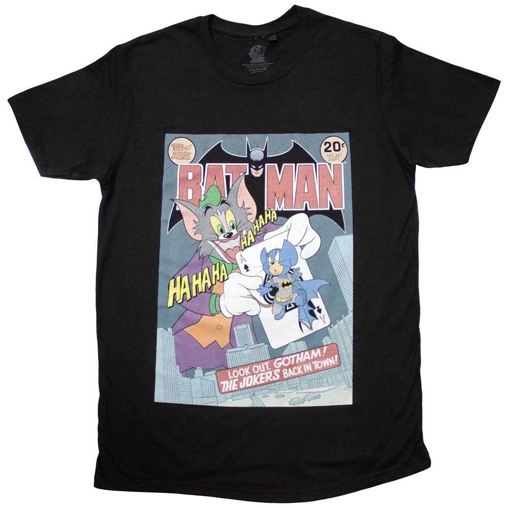 Tom & Jerry Batman Comic T-Shirt Black New XS