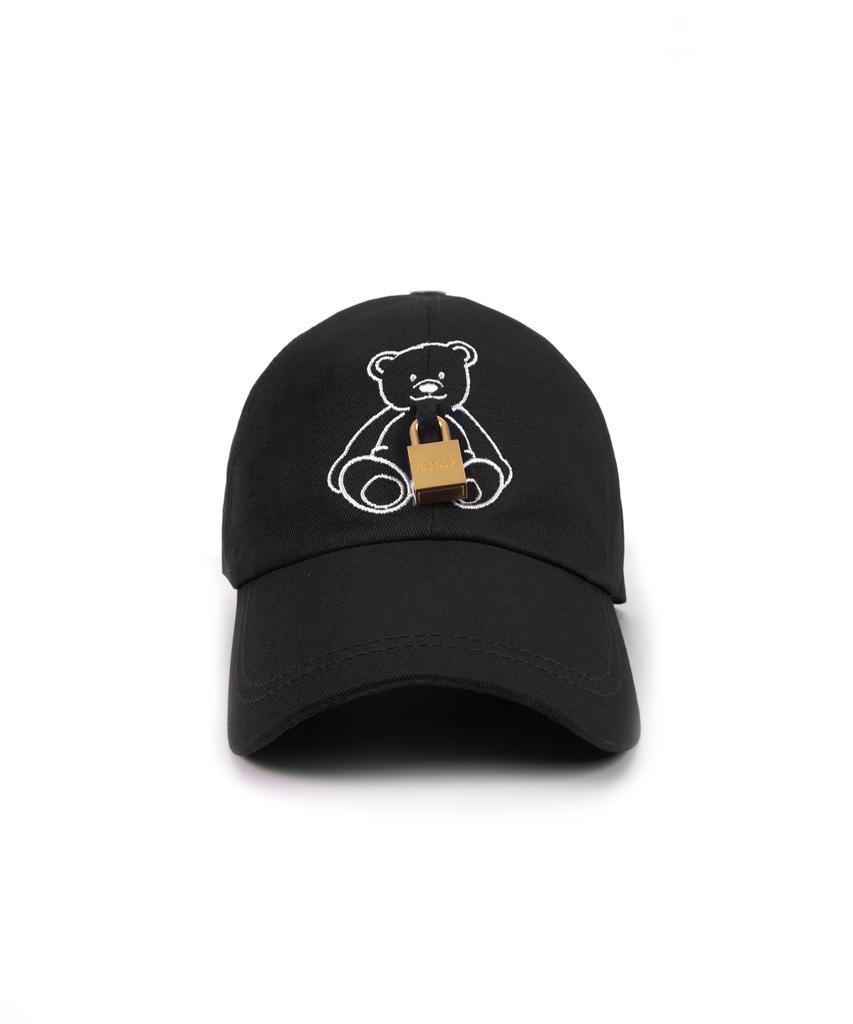 SEOKEY Padlock Signature Teddy Bear Hat (Black) (Unisex)