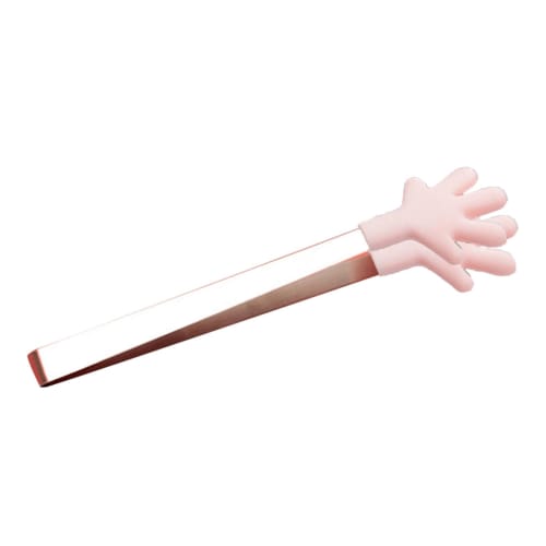 

Lightweight, rust-resistant silicone mini tongs for toddlers (pink palm-shaped)