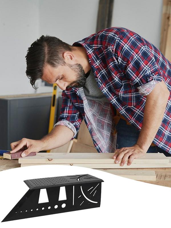 Miter Angle Measuring Tool Beveling Angle Measuring Instrument 90 Degree Line Ruler Carpenter Line Square Measuring Ruler