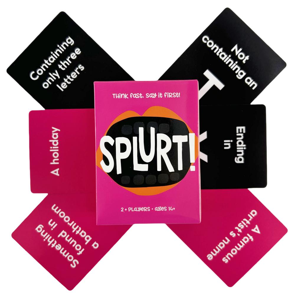 Splurt Card Game Splurt! Portable Party Card Game Think Fast Say it First Board Deck