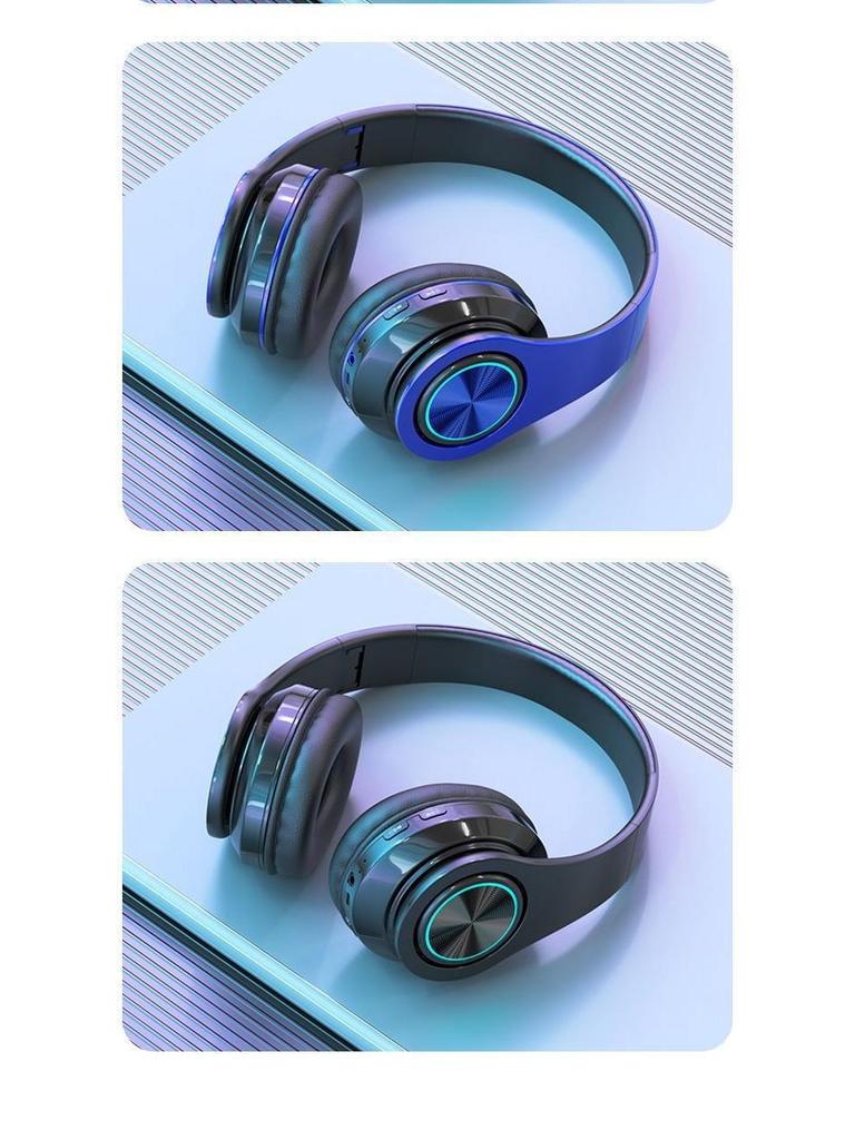 B39 Over-Ear Bluetooth Headphones with Cool Light Effects, Card Slot, and Enhanced Sound Quality for Men, Women & Students
