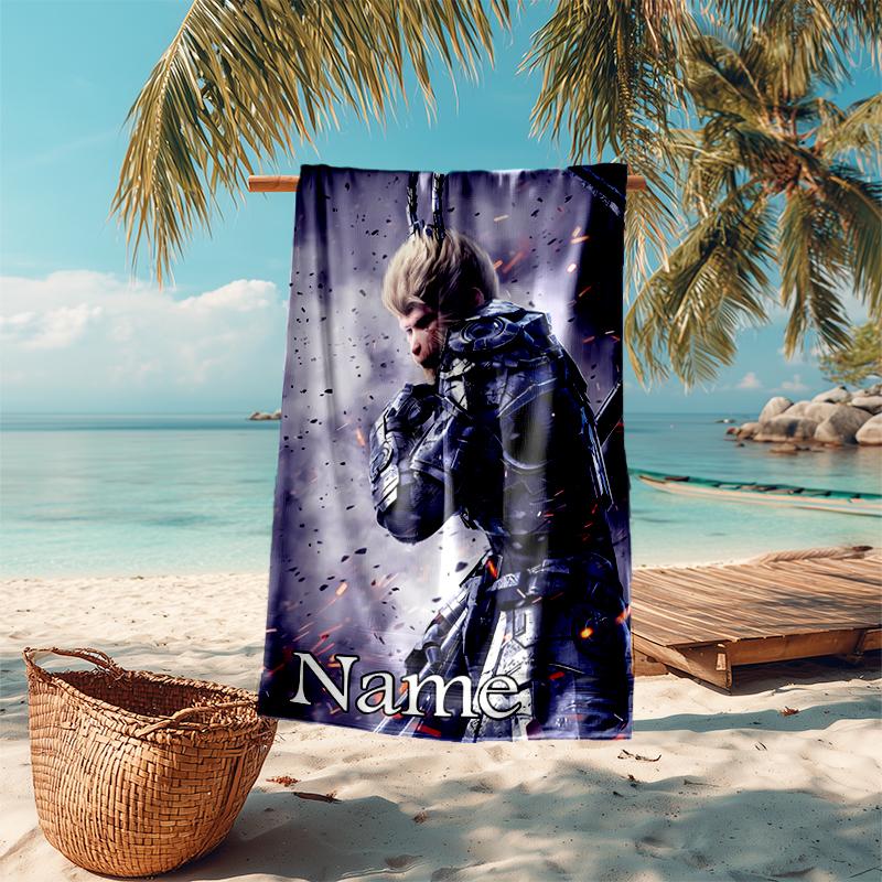 Personalized customized proof beach towel with Black Myth Wukong Game  pattern - soft, absorbent, quick-drying, perfect swimming, camping&bathing