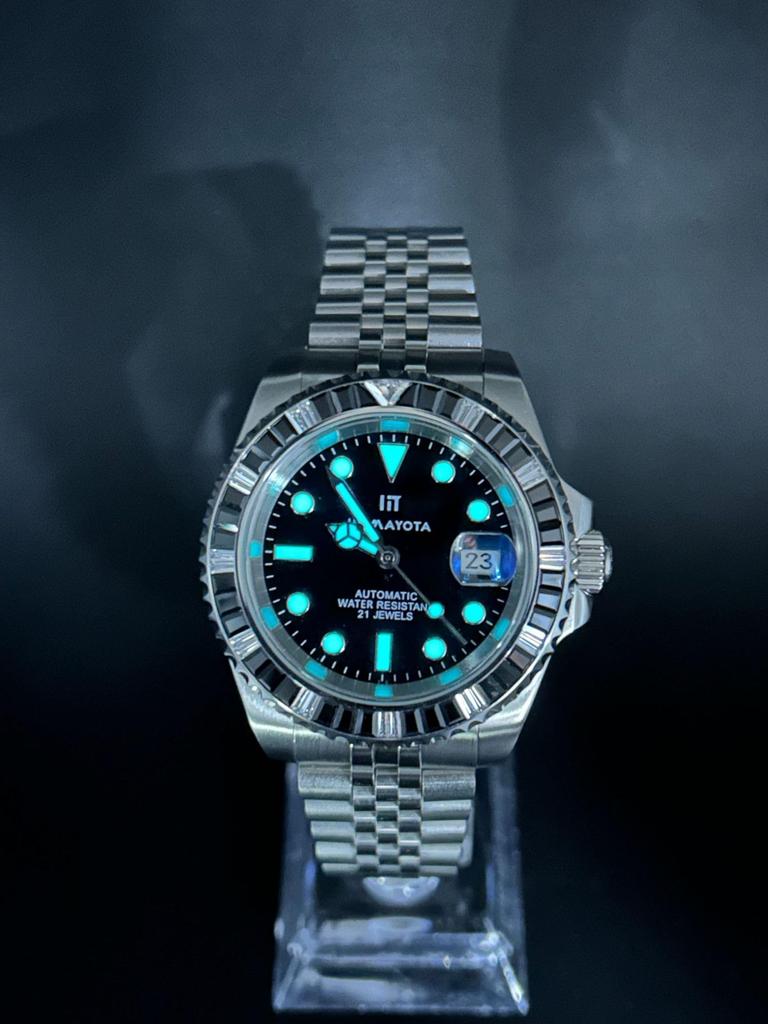 HAMAYOTA Submariner Diamond Automatic Japanese 316L Men's Watch, Bezel, Winding, Movement, Diver's Watch,