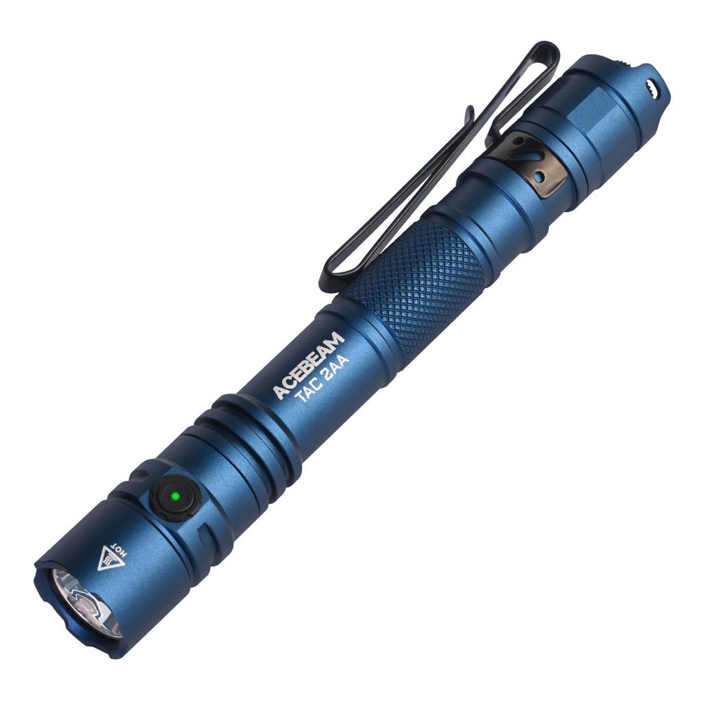 ACEBEAM TAC 2AA Compatible with AA 304 1400 Battery EDC Tactical Dual Powerful LED 2 Meters for Disaster Power Outage Emergency Handheld ANSI Standard