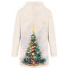 Women's Christmas Print Long Sleeve Hooded Sweatshirt with Festive Holiday Design