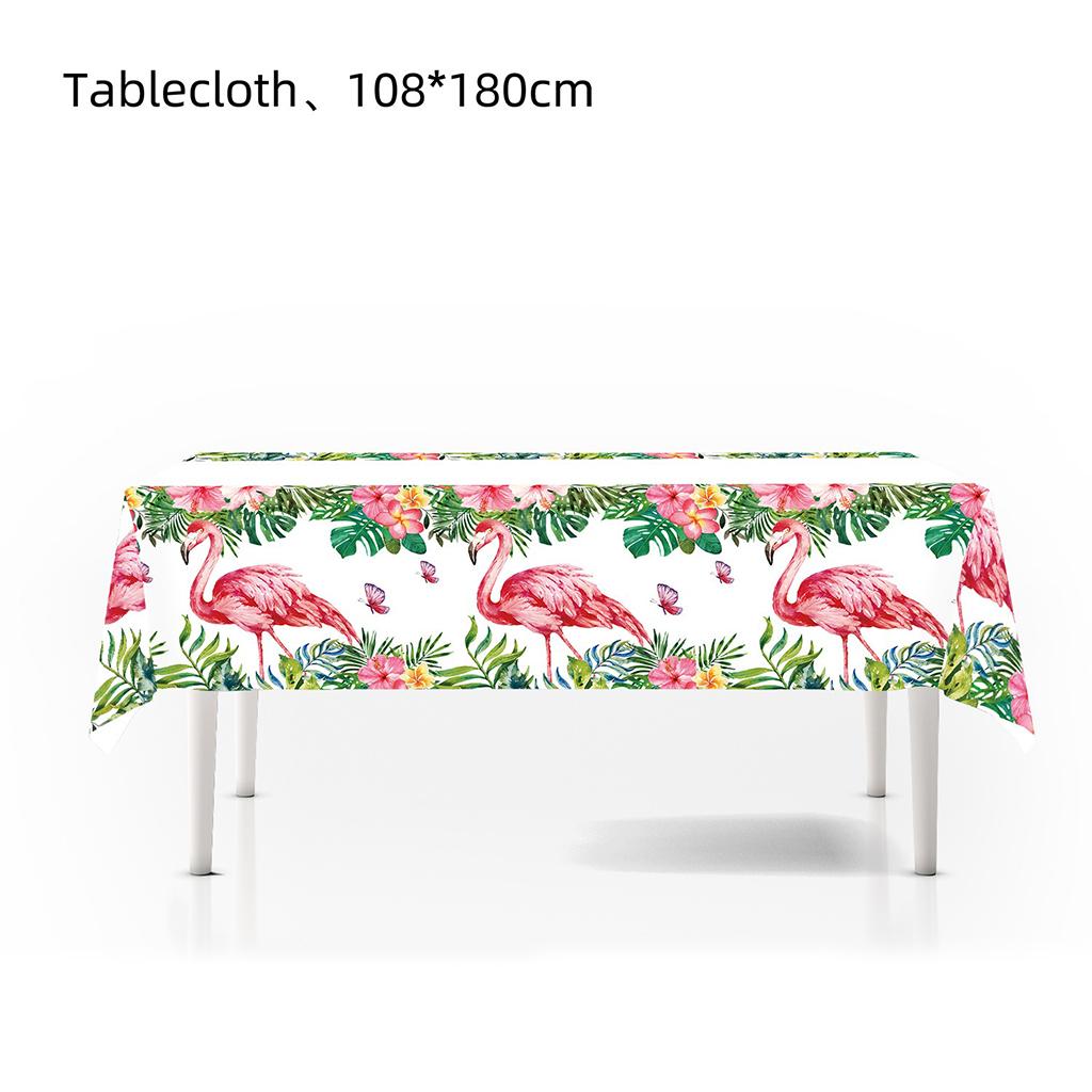 Hawaii Flamingo Party Dispoasble Tableware Tropical Aloha Luau Plates Napkins Cups Happy Girls Flamingo Birthday Party Supplies