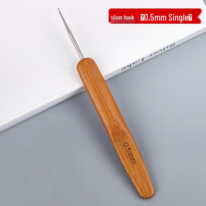 Carbonized Bamboo Handle Crochet Hook for Dreadlock Hair Extensions and Knitting