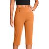 Pantalones de Moda para Mujer de Color Sólido con Bolsillos con Botones y Bajos Divididos Cintura Alta Deportes Yoga Casual Pantalones Recortados