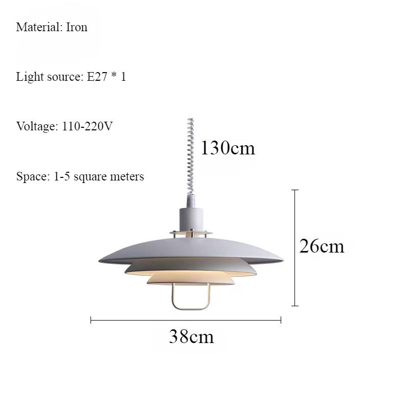 Nordic Danish Primus Designer Living Room Dining Counter Multi-layer Circular Flying Saucer Adjustable Adjustable Pendant Light