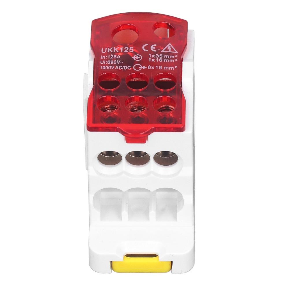 690V 125A Universal Electric Terminal Block Red Junction Box Electrical Installations
