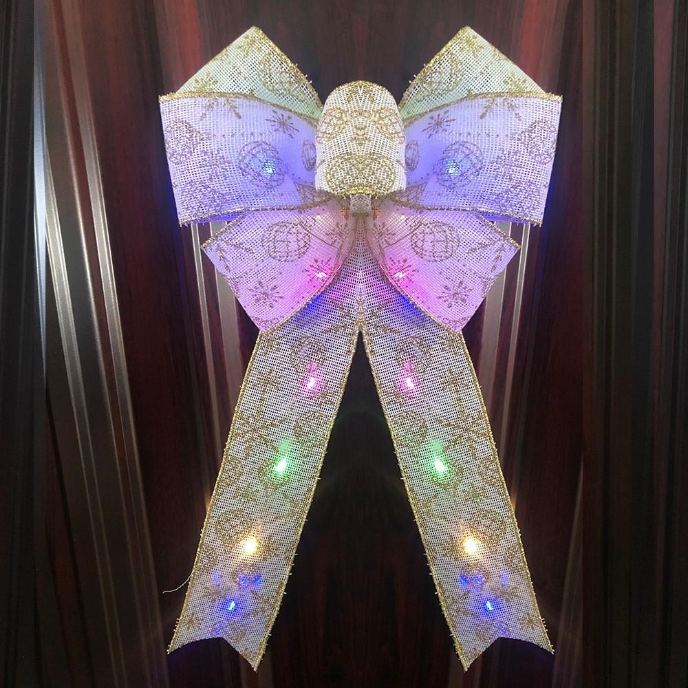 Red Led Charming Butterfly Bow Decoration For Christmas Tree And Door Festivities