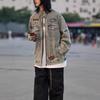 Unisex Retro Denim Motorcycle Jacket: Autumn/Winter Casual Trend, Loose Fit with Lapel