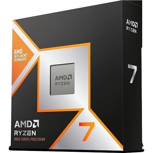 Processeur - AMD - Ryzen 7 9800X3D - 4.7 GHz, 8 cœurs, 104 MB L2 &amp; L3, AM5