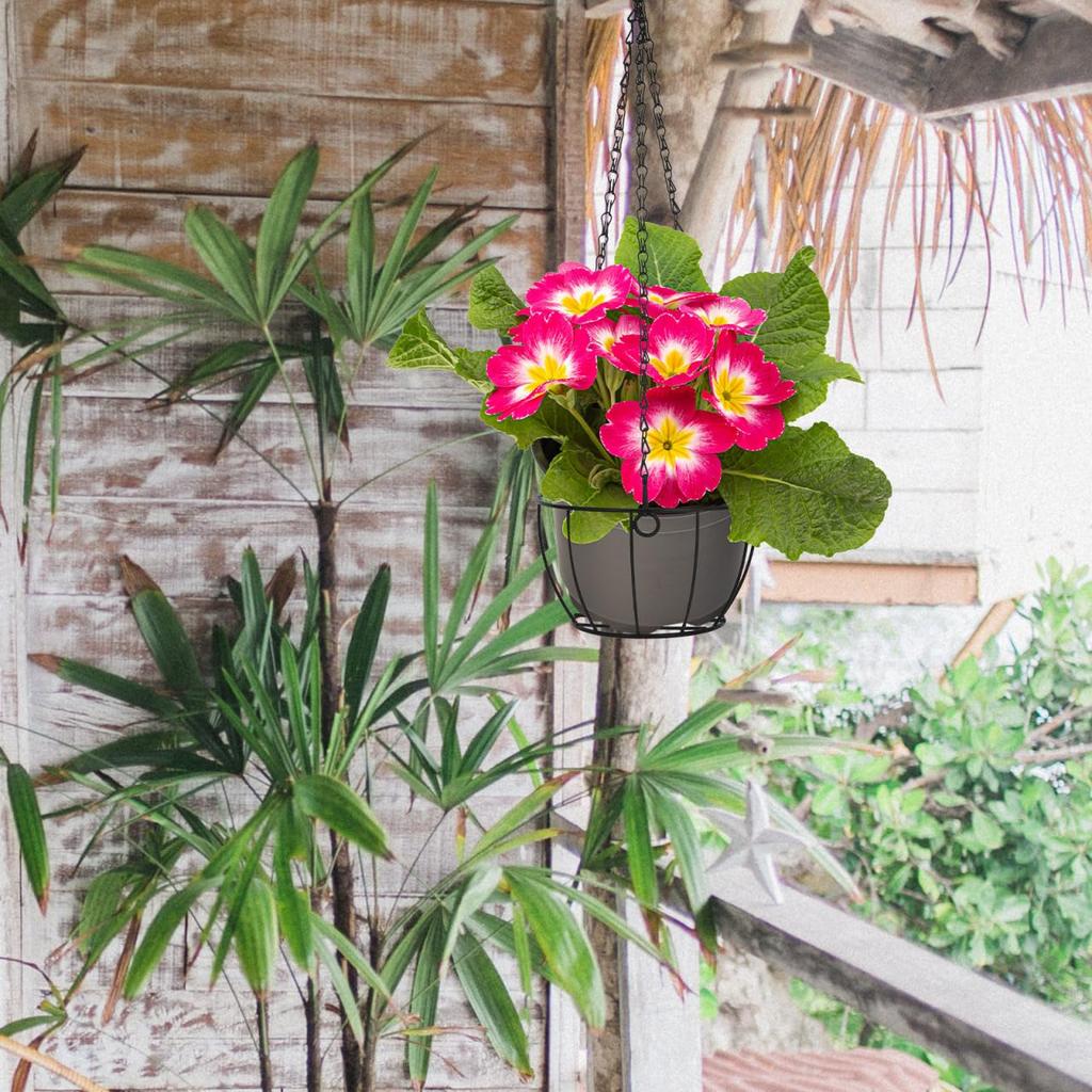 YARNOW Metall-Hängeampelkorb mit Kette, 24 x 16 x 11 cm, Ideal für Balkone und Innenräume, als Hängepflanzenständer und Gartendekoration