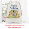 Personalized Age Birthday Gift Bag for Kid Drawstring Sack for Baby's First Birthday Party Safari Present Wrap for Girl or Boy