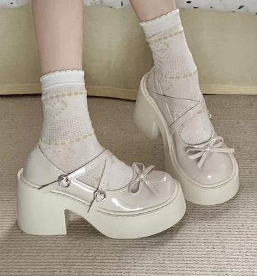 Mode Lolita Schuhe Damen Japanischer Stil Mary Jane Schuhe Damen Vintage Flache Hohe Absätze Klobige Plateau Schuhe Cosplay Damen Sandalen